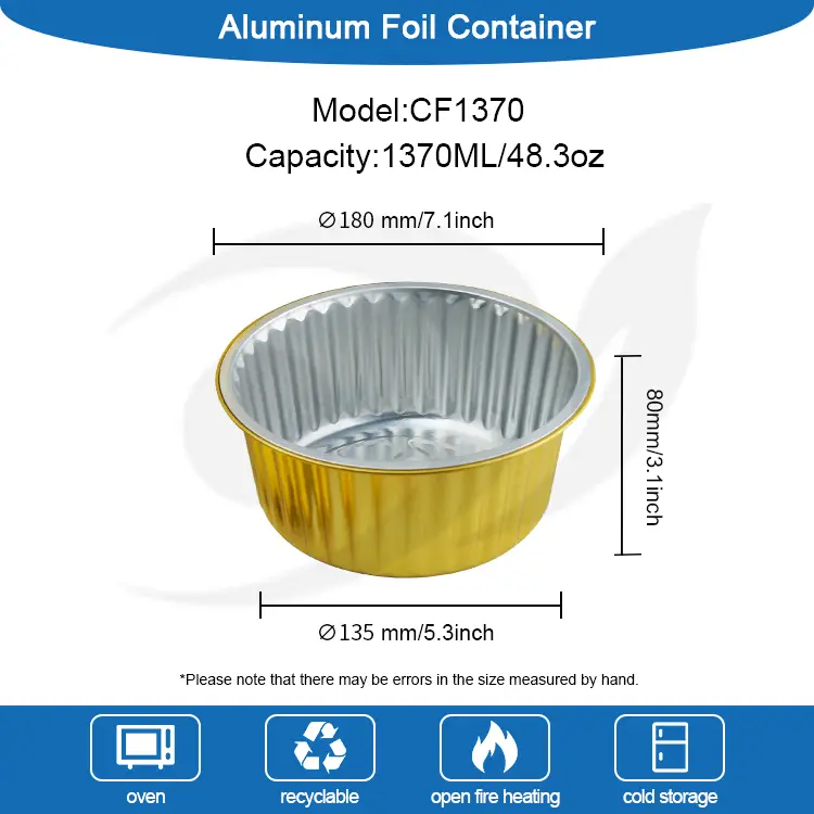 Engangsbruk brett spisestue gyldne aluminiumsfoliebeholdere
