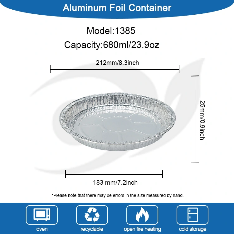 7-9 tommer pizza panne sølv aluminiumsfoliebeholdere