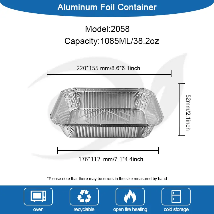 Engangsgrill lunsjboks sølv aluminiumsfoliebeholdere