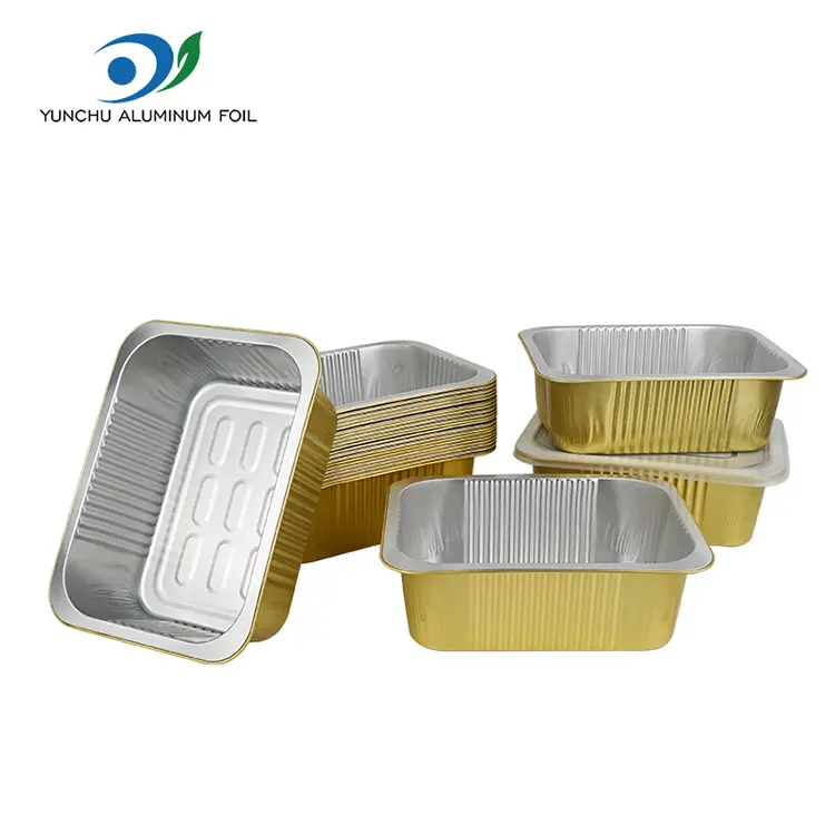 Engangsforsegling firkantet aluminiumsfoliebeholdere Engangsforsegling firkantet aluminiumsfoliebeholdere