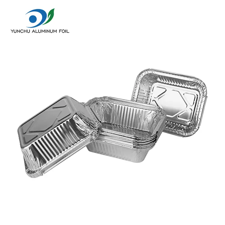Rektangulær grillsølv aluminiumsfoliebeholdere Rektangulær grillsølv aluminiumsfoliebeholdere