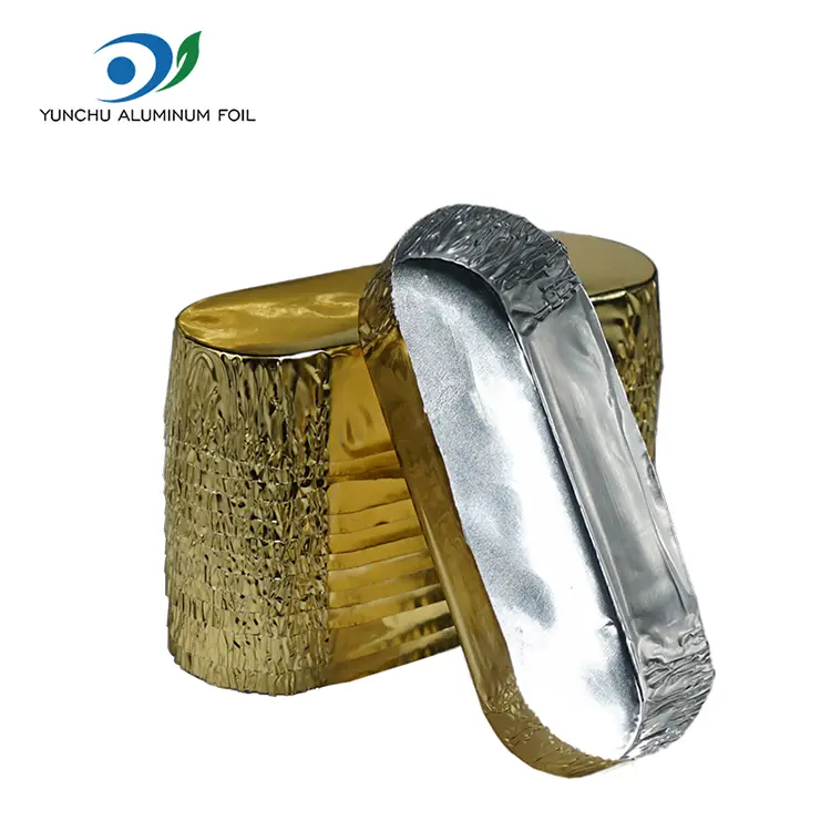 Liten oval pakking av sølv aluminiumsfoliebeholdere Liten oval pakking av sølv aluminiumsfoliebeholdere