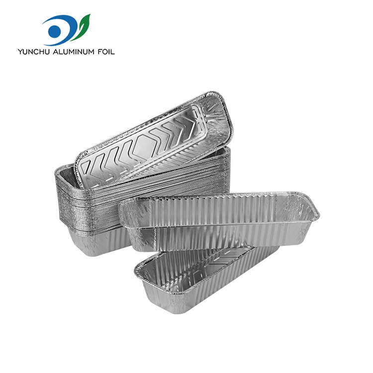 Rektangulær bakergrillsølv aluminiumsfoliebeholdere Rektangulær bakergrillsølv aluminiumsfoliebeholdere