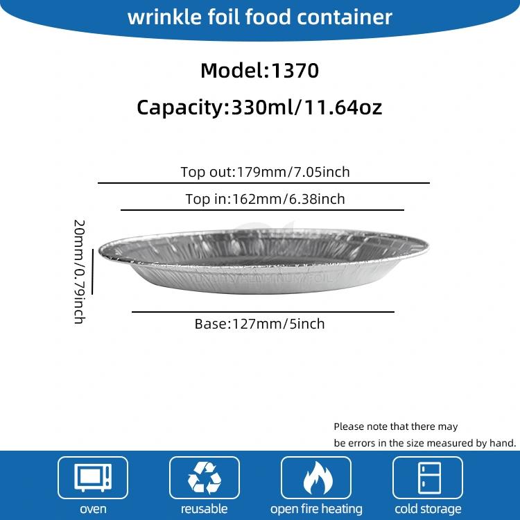 Runde Air Fryer Pizza Silver Aluminium Foil Containers