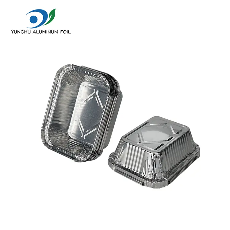 Rektangulær grillsølv aluminiumsfoliebeholdere