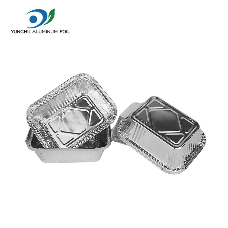 Rektangulær grillsølv aluminiumsfoliebeholdere