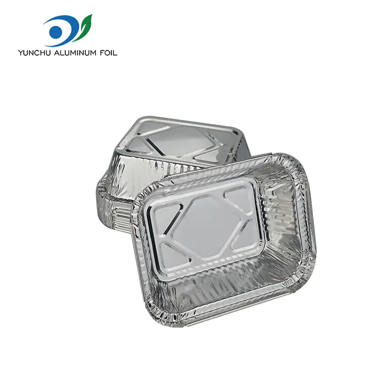 Rektangulær grillsølv aluminiumsfoliebeholdere