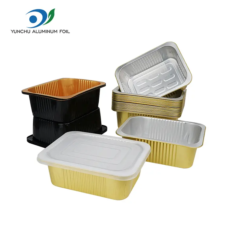 Engangsforsegling firkantet aluminiumsfoliebeholdere