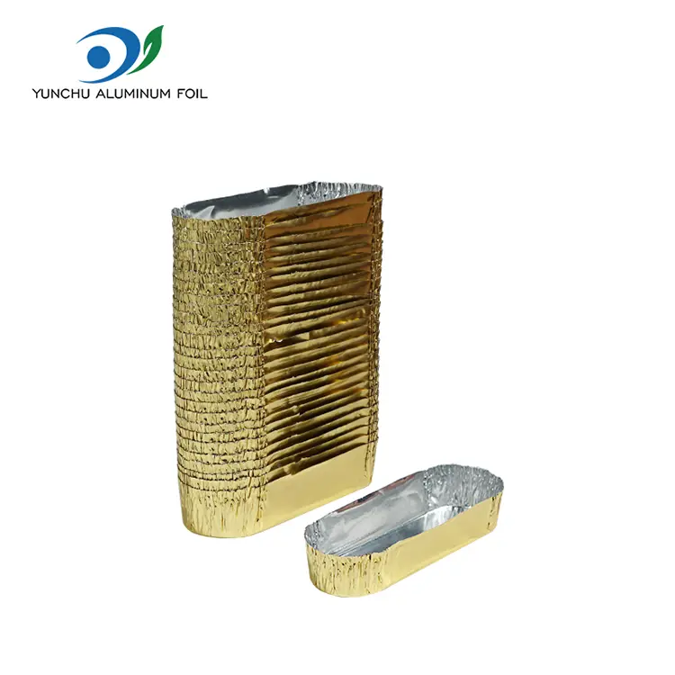 Liten oval pakking av sølv aluminiumsfoliebeholdere