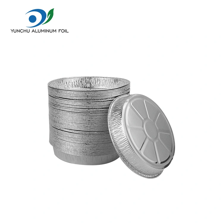 7 tommer rynkete pizza panne sølv aluminiumsfoliebeholdere 7 tommer rynkete pizza panne sølv aluminiumsfoliebeholdere