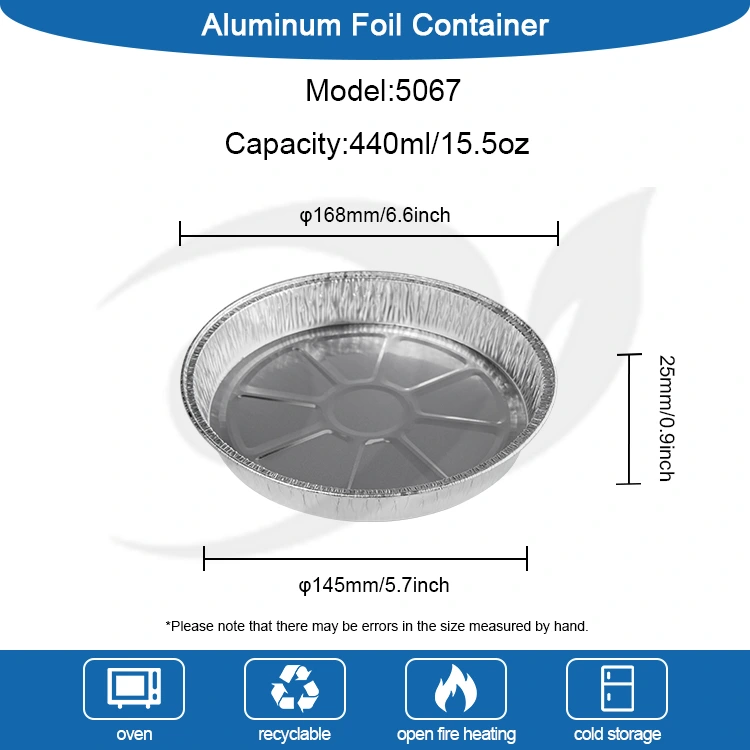 7 tommer rynkete pizza panne sølv aluminiumsfoliebeholdere