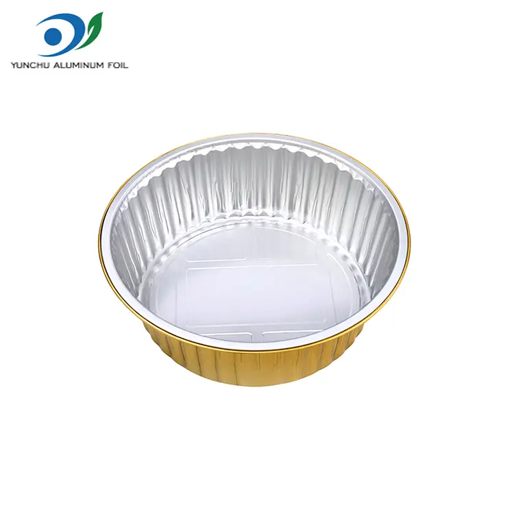 Engangsgrillbrett gylden runde aluminiumsfoliebeholdere