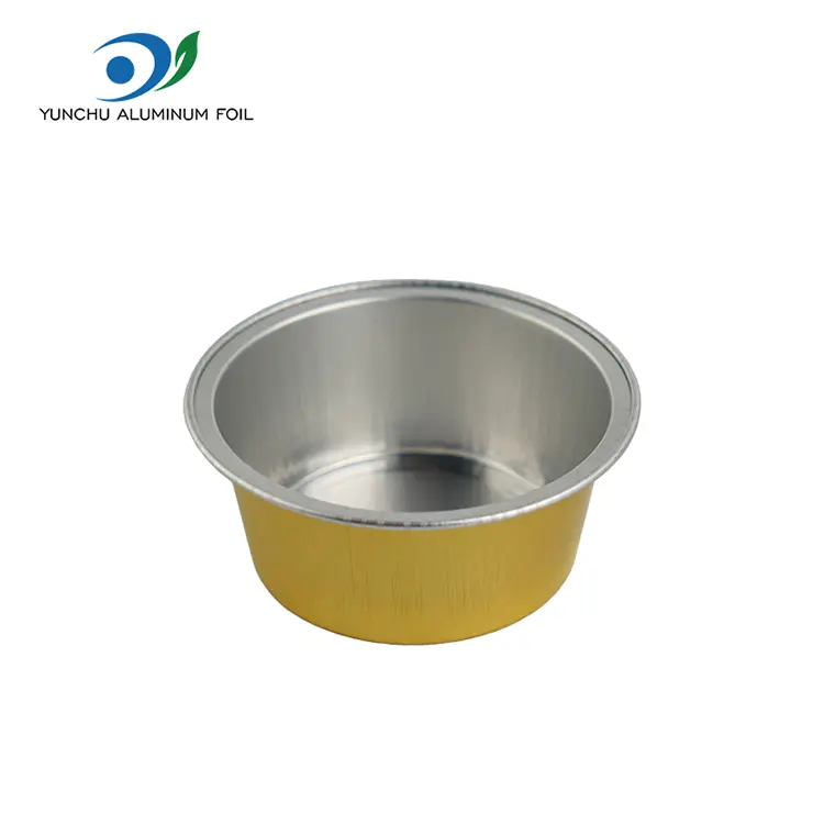 Farge bakte runder glattvegg aluminiumsfoliebeholdere