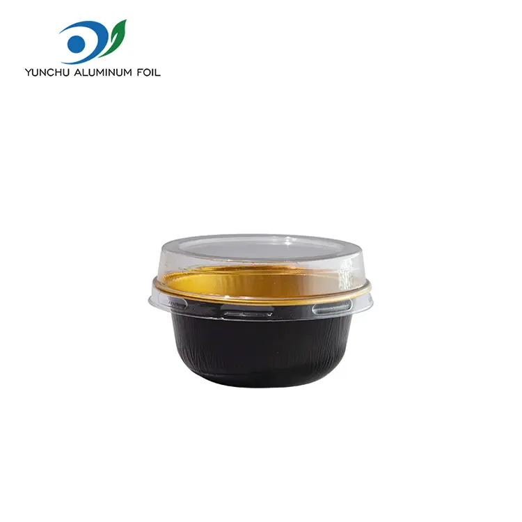 Farget rund stekt glattvegg aluminiumsfoliebeholdere