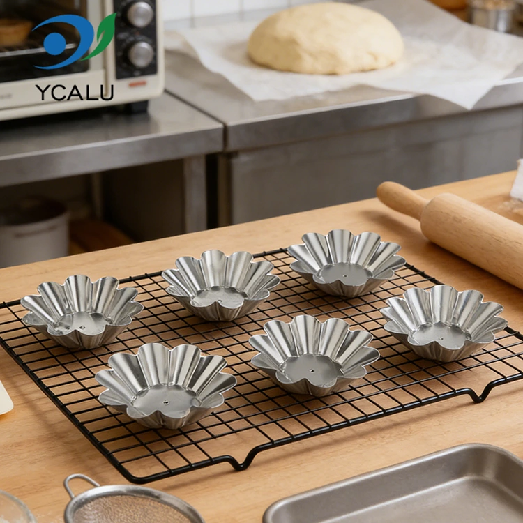 Engangs krysantemum egg tertebrett Sølv aluminiumsfolie matbeholdere