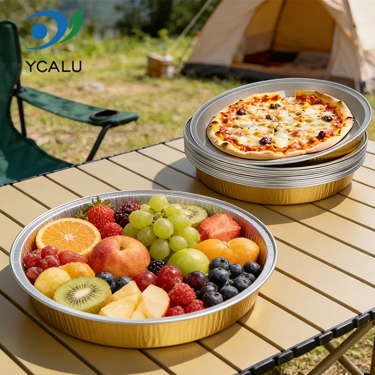 Engangs pizzapannebaking Runde aluminiumsfoliebeholdere