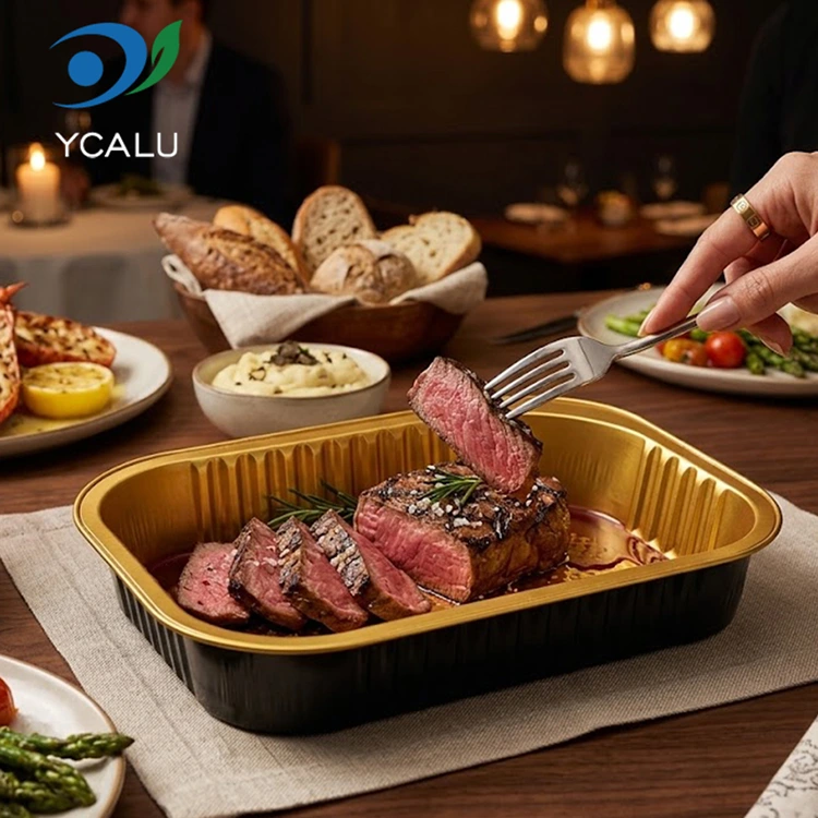 Engangs rektangulær catering takeaway aluminiumsfoliebeholdere
