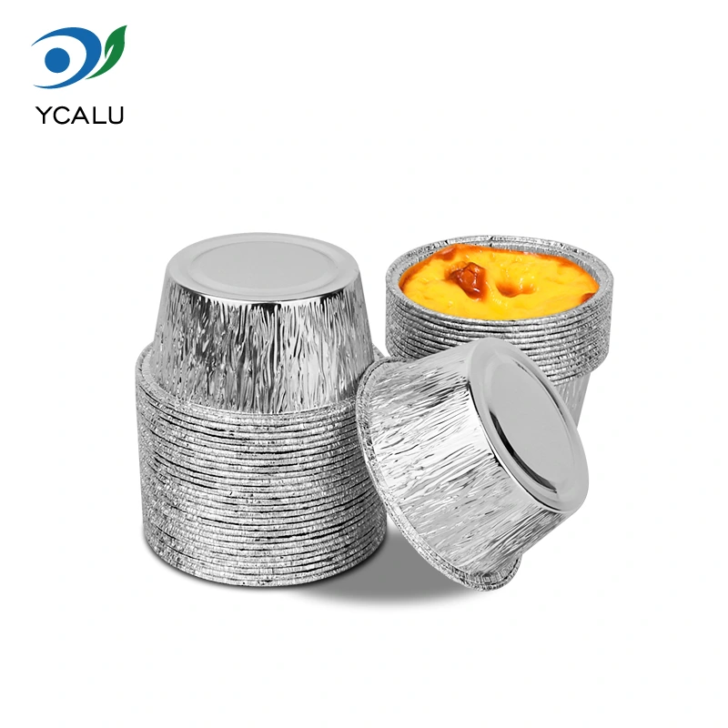 Rundt engangs kakefat Sølv aluminiumsfoliebeholdere Rundt engangs kakefat Sølv aluminiumsfoliebeholdere