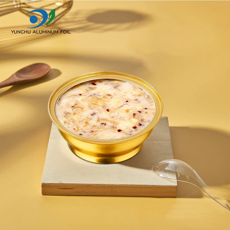 Engangsrund takeaway box liten gylden skål aluminium foliebeholdere