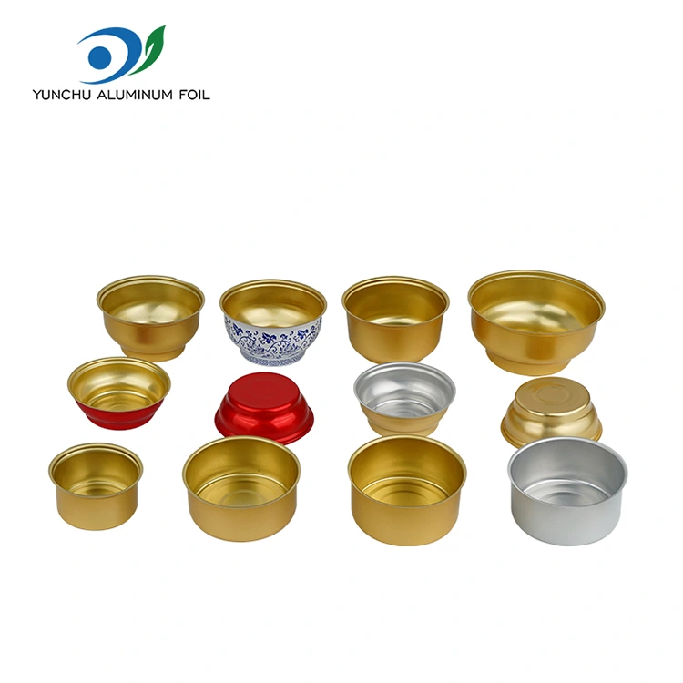 Engangsrund takeaway box liten gylden skål aluminium foliebeholdere