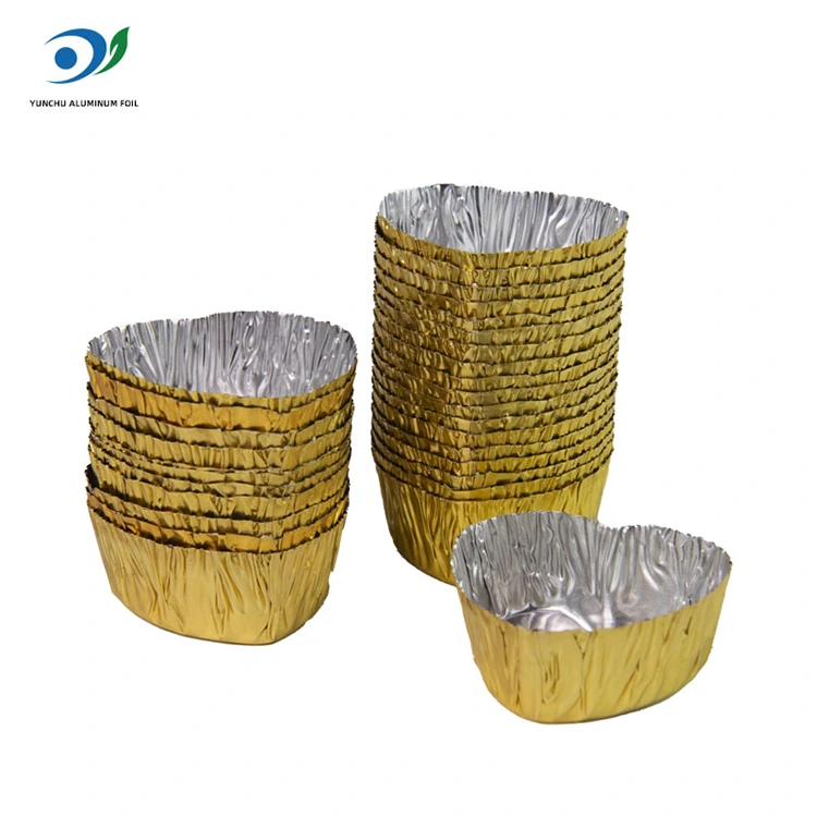 Hjerteformet mini-bake sølv aluminiumsfolie matbeholder