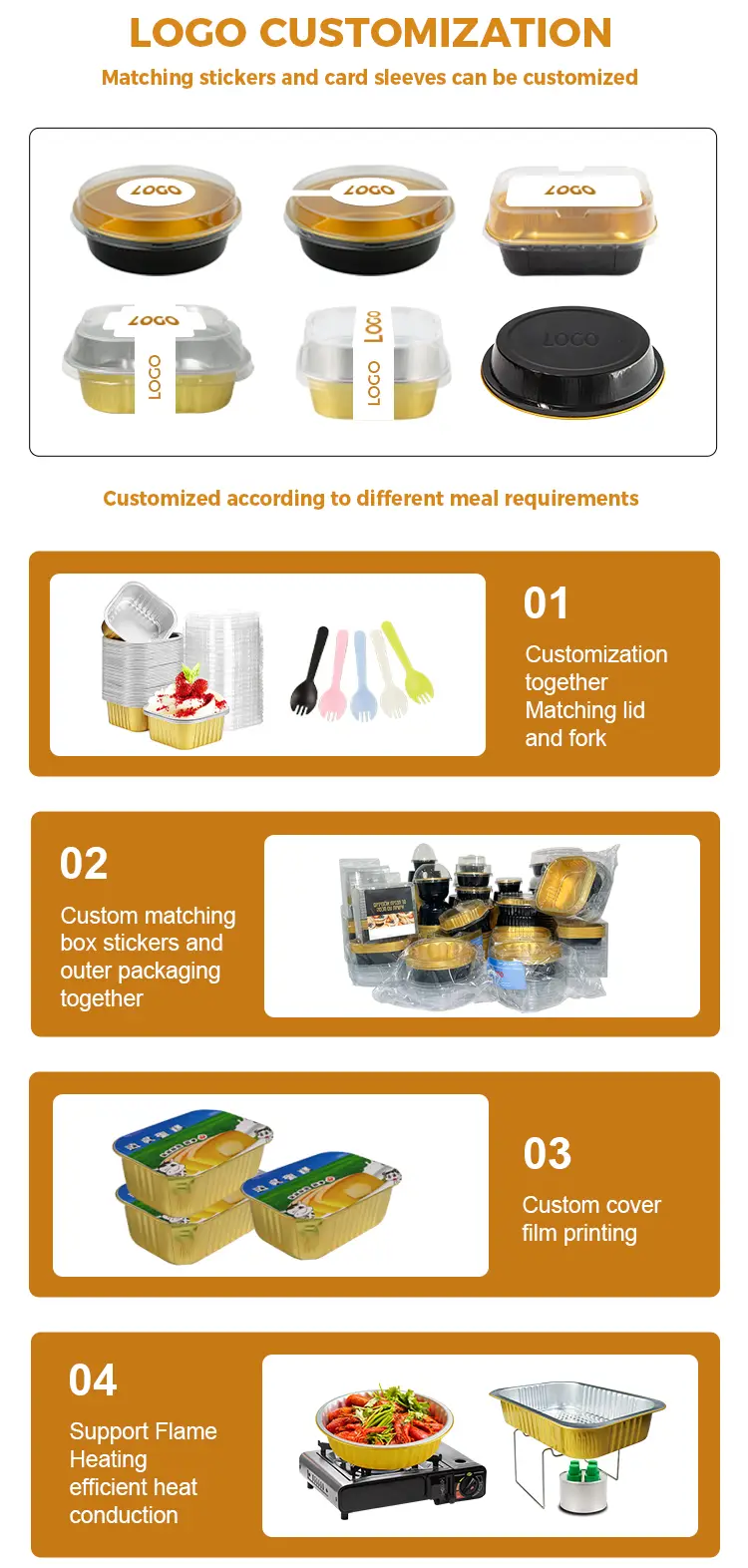 Disposable barbecue lunch box Silver Aluminum Foil Containers