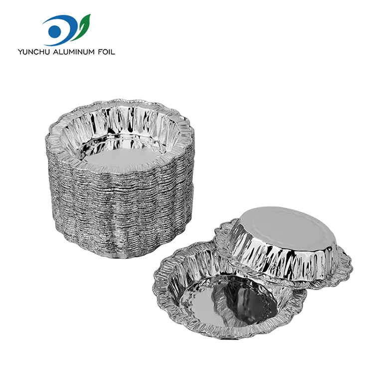 Blonder rundt bakekake sølv aluminiumsfoliebeholdere