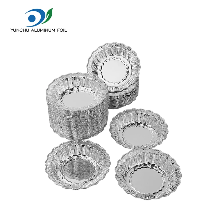 Blonder rundt bakekake sølv aluminiumsfoliebeholdere