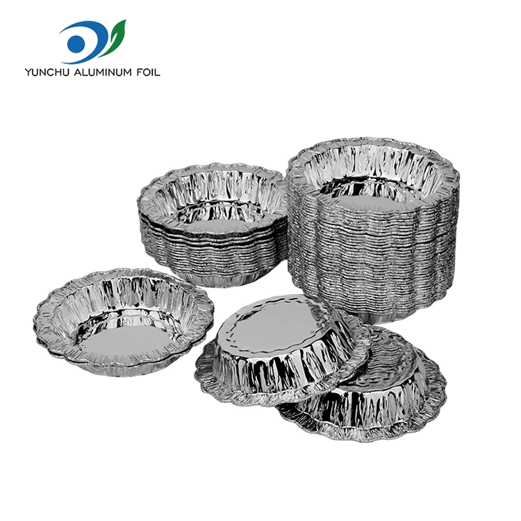 Blonder rundt bakekake sølv aluminiumsfoliebeholdere