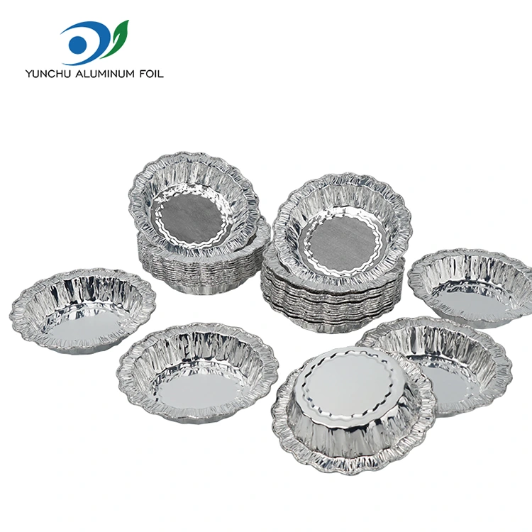 Blonder rundt bakekake sølv aluminiumsfoliebeholdere