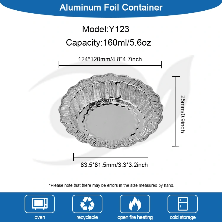 Blonder rundt bakekake sølv aluminiumsfoliebeholdere