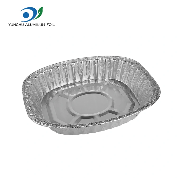 Stor kapasitet grillet kyllinggrillsølv aluminiumsfoliebeholdere