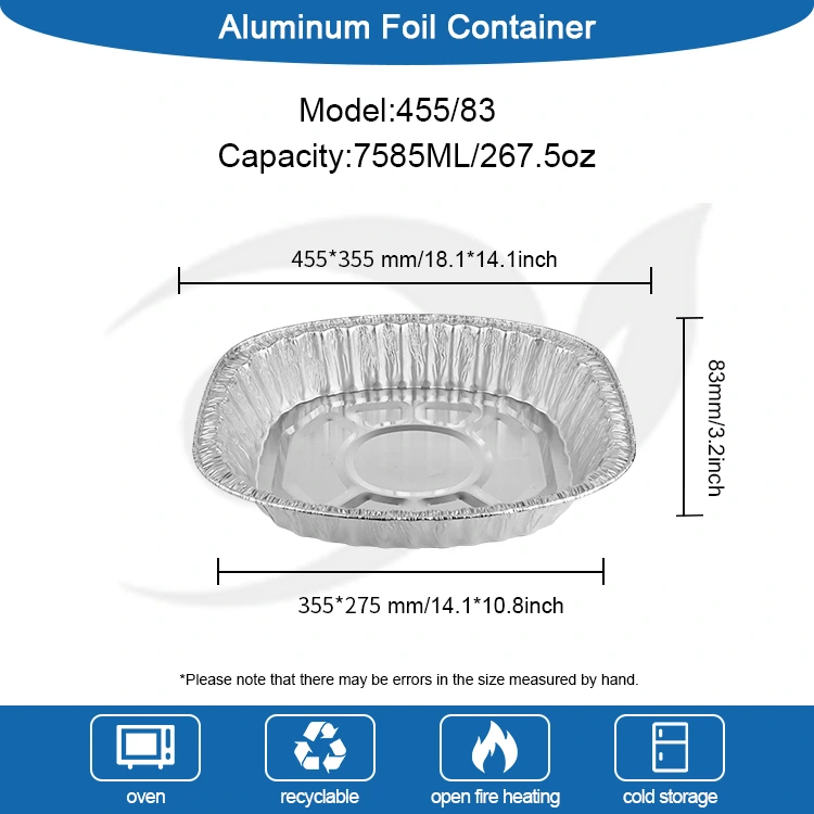 Stor kapasitet grillet kyllinggrillsølv aluminiumsfoliebeholdere