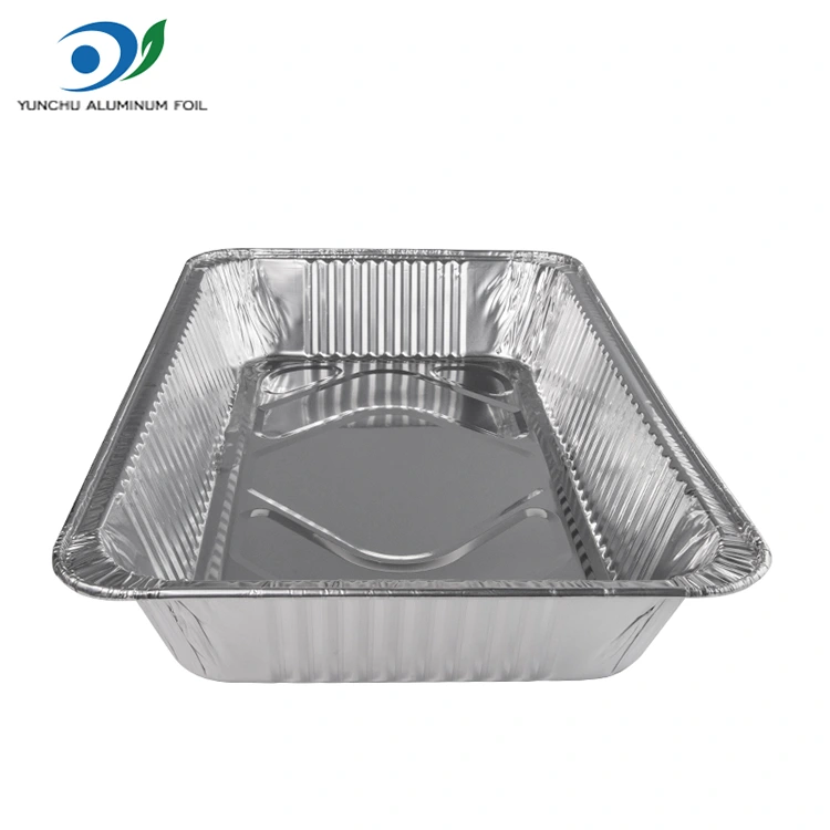 Stor kapasitet utendørs bakebrett sølv aluminiumsfoliebeholdere