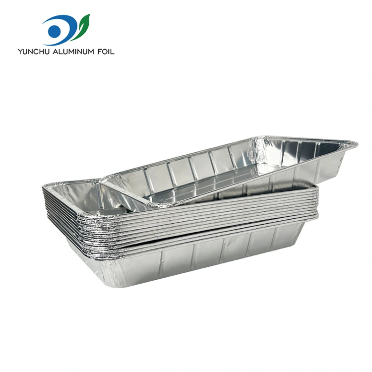 Store grillede fiskes sølv aluminiumsfoliebeholdere