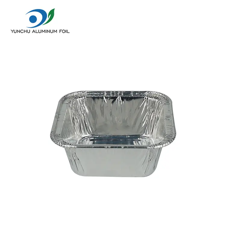 Mini Baked Cake Square Silver Aluminium Foil Food Container