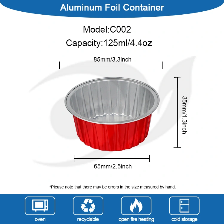 Engangsbakte fargerike cupcakes Smoothwall aluminiumsfoliebeholdere