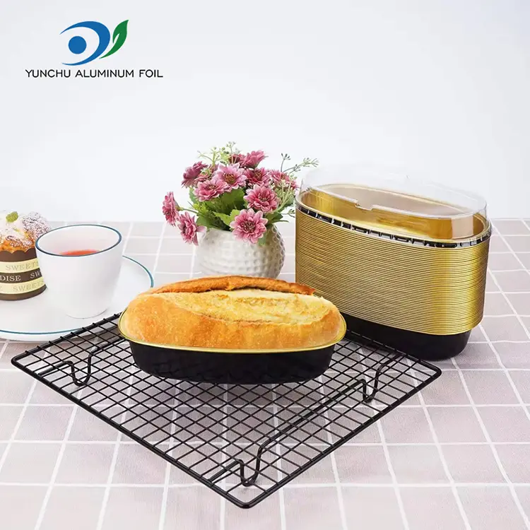 Oval farge glattvegg aluminium foliebeholdere