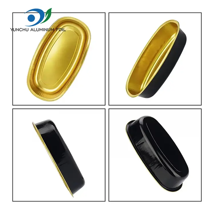 Oval farge glattvegg aluminium foliebeholdere