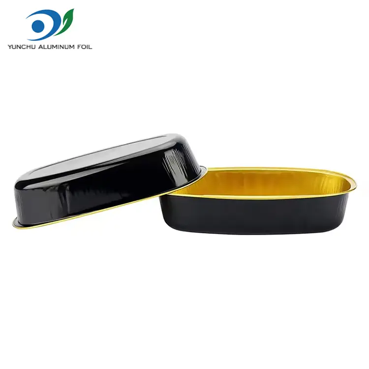 Oval farge glattvegg aluminium foliebeholdere