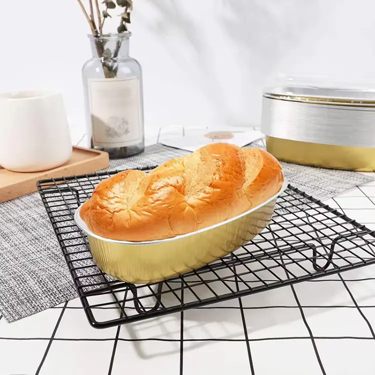 Oval farge glattvegg aluminium foliebeholdere