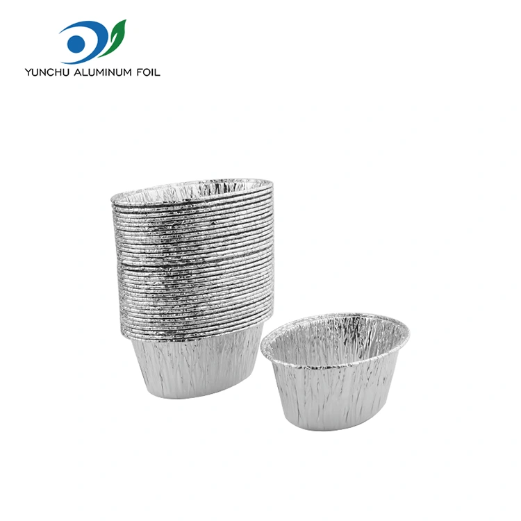 Oval dampet kake sølv aluminium folie matbeholder