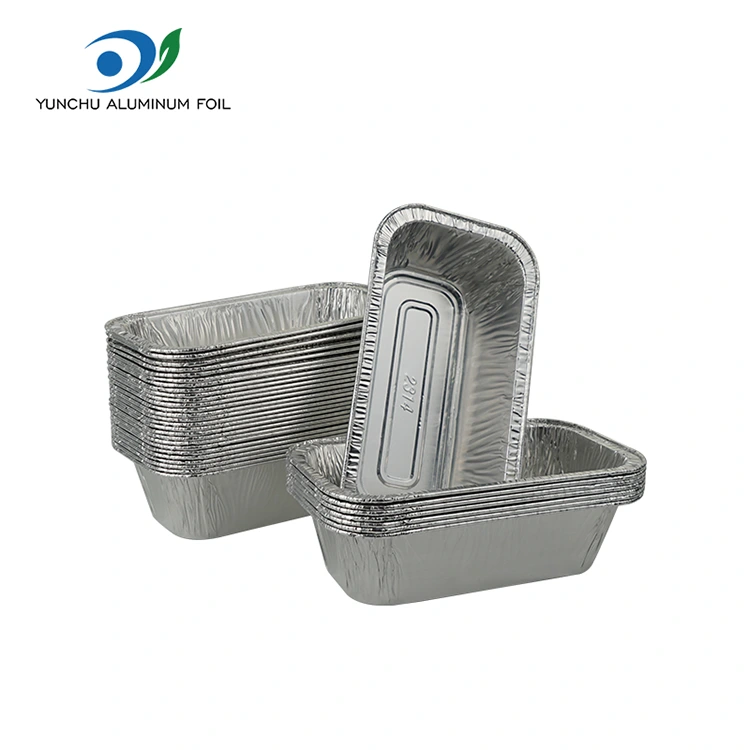Rektangulær luft Fryer Baking Silver Aluminium Foil Containers