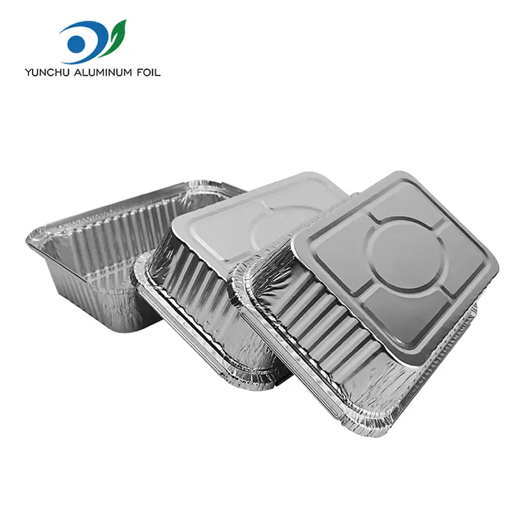Rund luft frityrgryter Silver Aluminium Foil Food Container