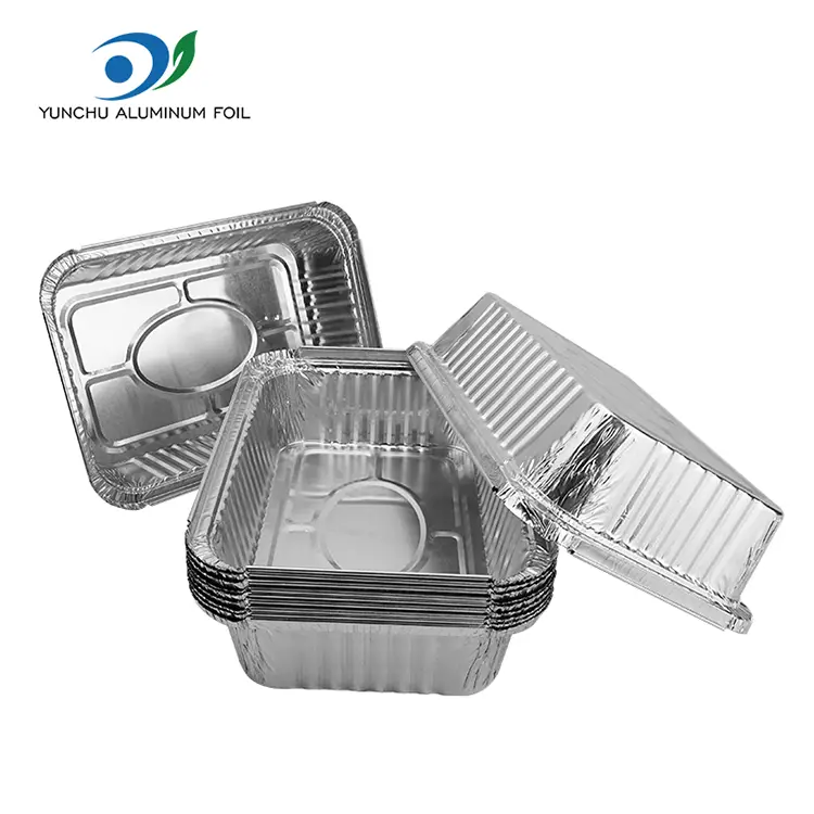 Rund luft frityrgryter Silver Aluminium Foil Food Container