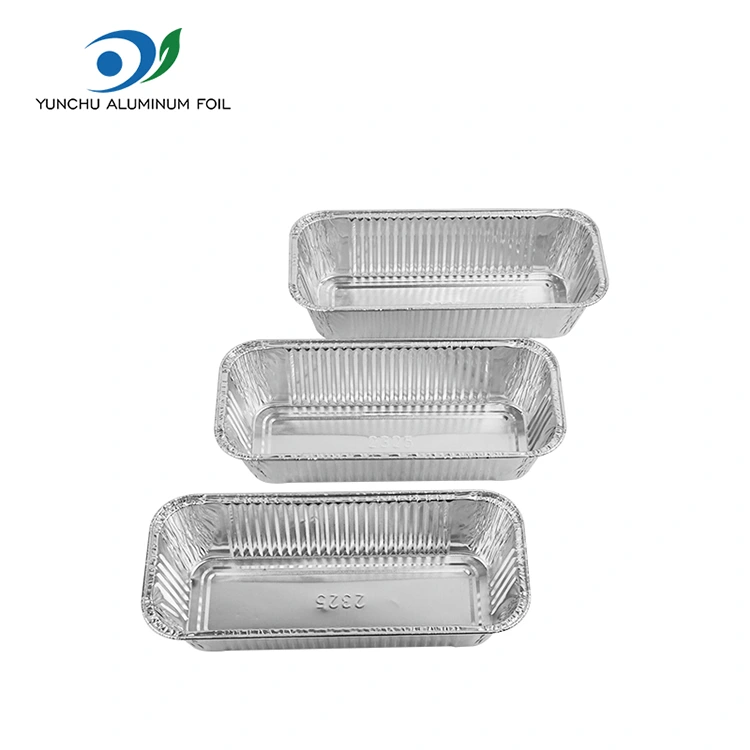 Rektangulær luftfriere takeaway sølv aluminiumsfoliebeholdere