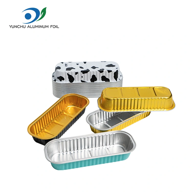 Rektangulær bakekake glattvegg aluminiumsfoliebeholdere Rektangulær bakekake glattvegg aluminiumsfoliebeholdere