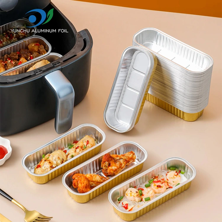 Rektangulær bakekake glattvegg aluminiumsfoliebeholdere