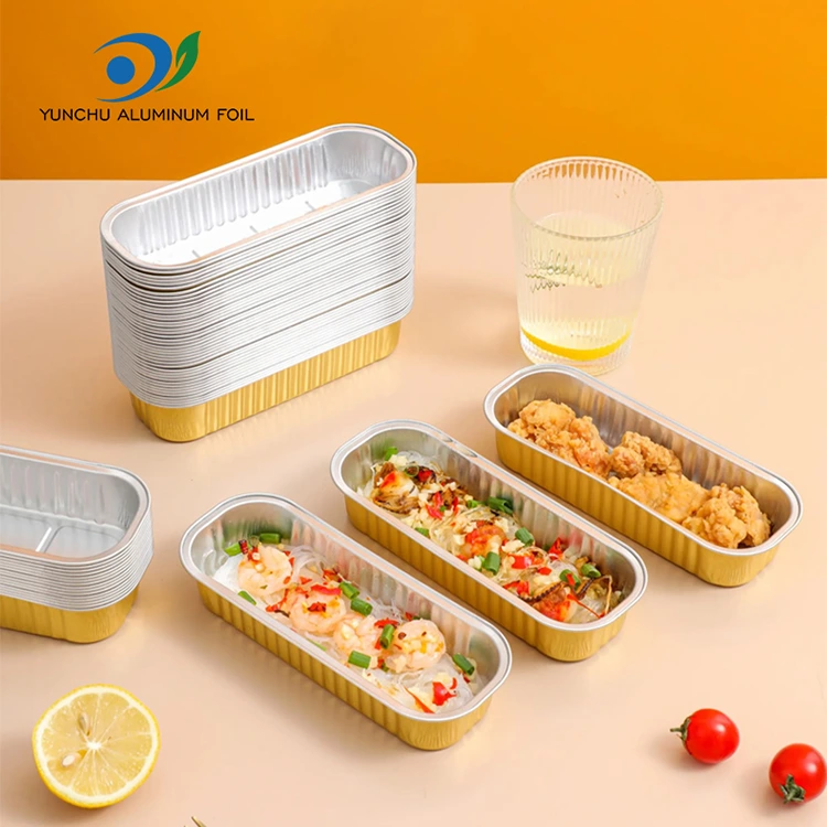 Rektangulær bakekake glattvegg aluminiumsfoliebeholdere