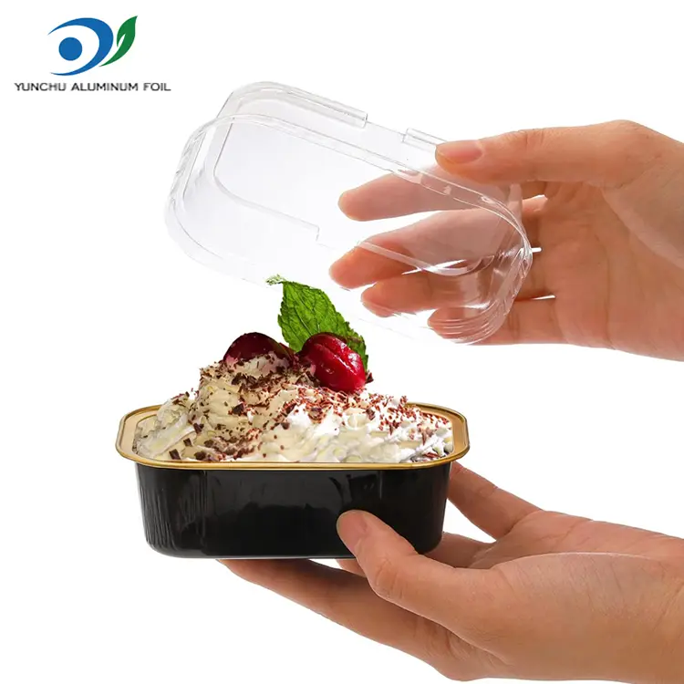 Rektangulær bakefarge glattvegg aluminiumsfoliebeholdere Rektangulær bakefarge glattvegg aluminiumsfoliebeholdere